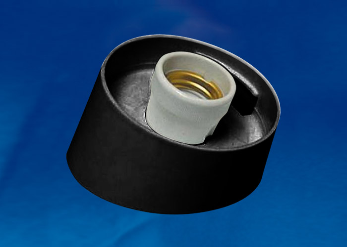 Основание UFP-A04AE BLACK для садово-парковых светильников, резьбовой тип соединения с рассеивателем, Е27 встроенный патрон, пластик, черный цвет