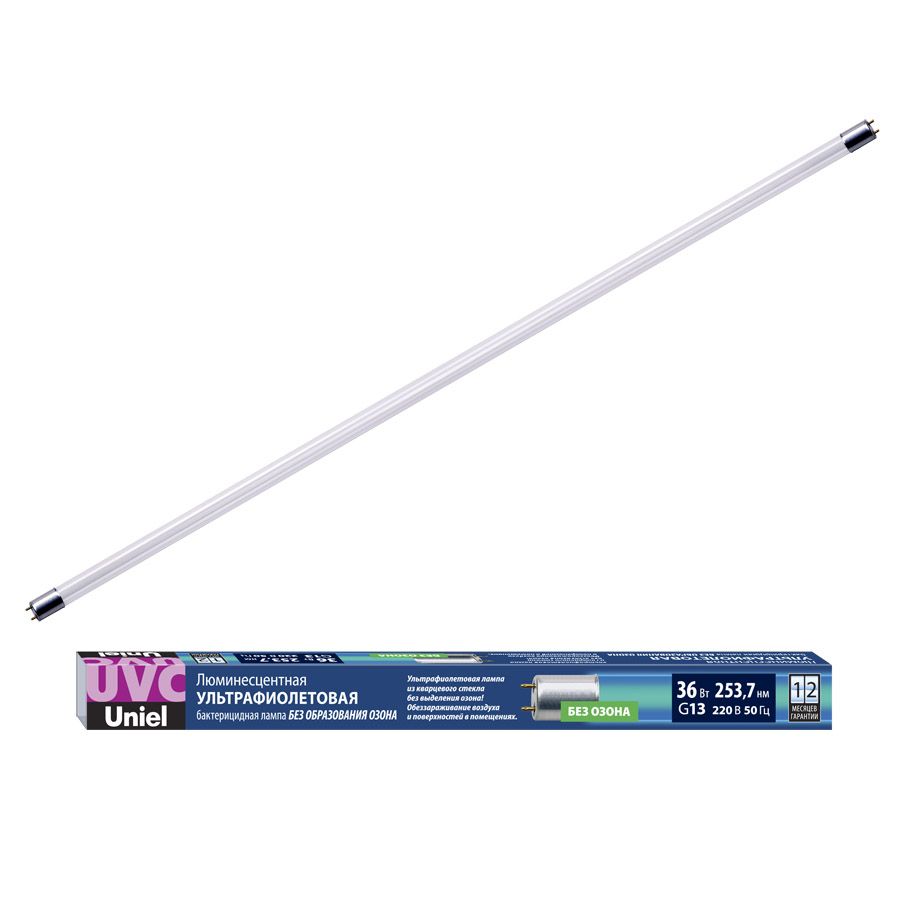 EFL-T8-36/UVCB/G13/CL Лампа ультрафиолетовая бактерицидная. Спектр UVC 253,7нм. Картон. ТМ