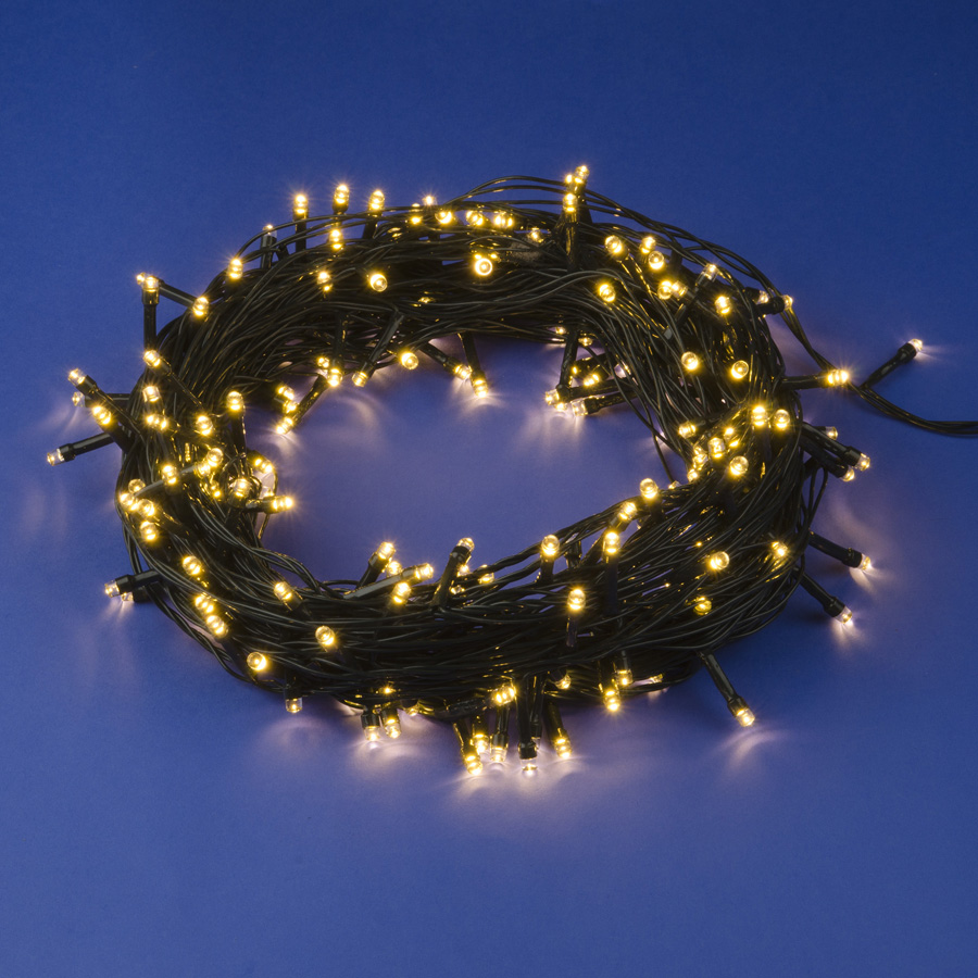 Гирлянда светодиодная 20 м 200 светодиодов теплый белый свет зеленый провод ULD-S2000-200/DGA WARM WHITE IP20