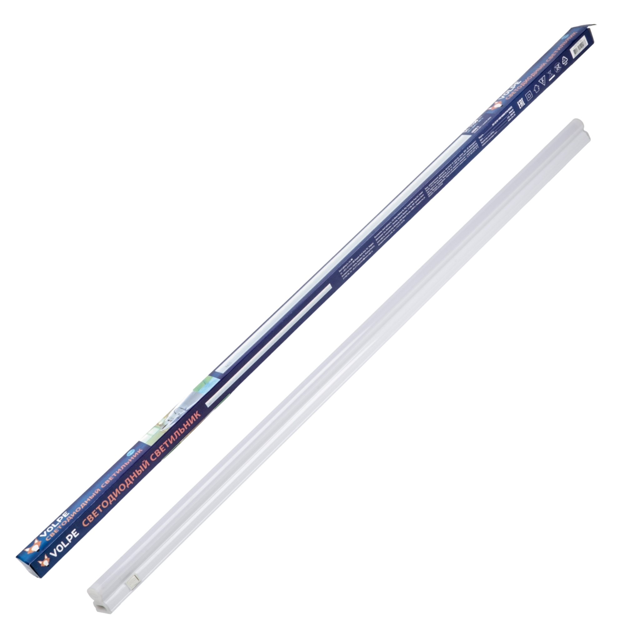 Светильник линейный светодиодный (аналог Т5), 220 В, с выключателем ULI-Q150 14W/4000K IP40 WHITE, кабель и крепление в комплекте, белый свет (4000K), корпус белый TM Volpe