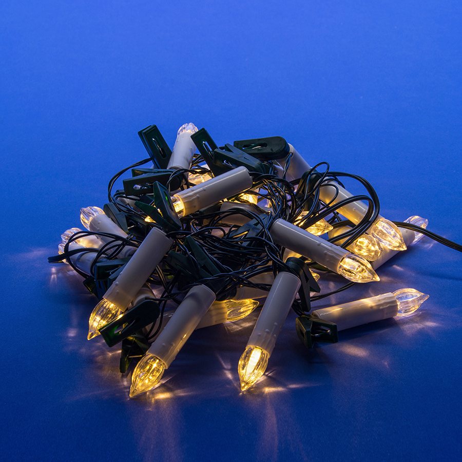 Гирлянда светодиодная Свечки 6 м 30 светодиодов Теплый белый свет Постоянное свечение зеленый провод ULD-S0600-030/SGA WARM WHITE IP20 CANDLES