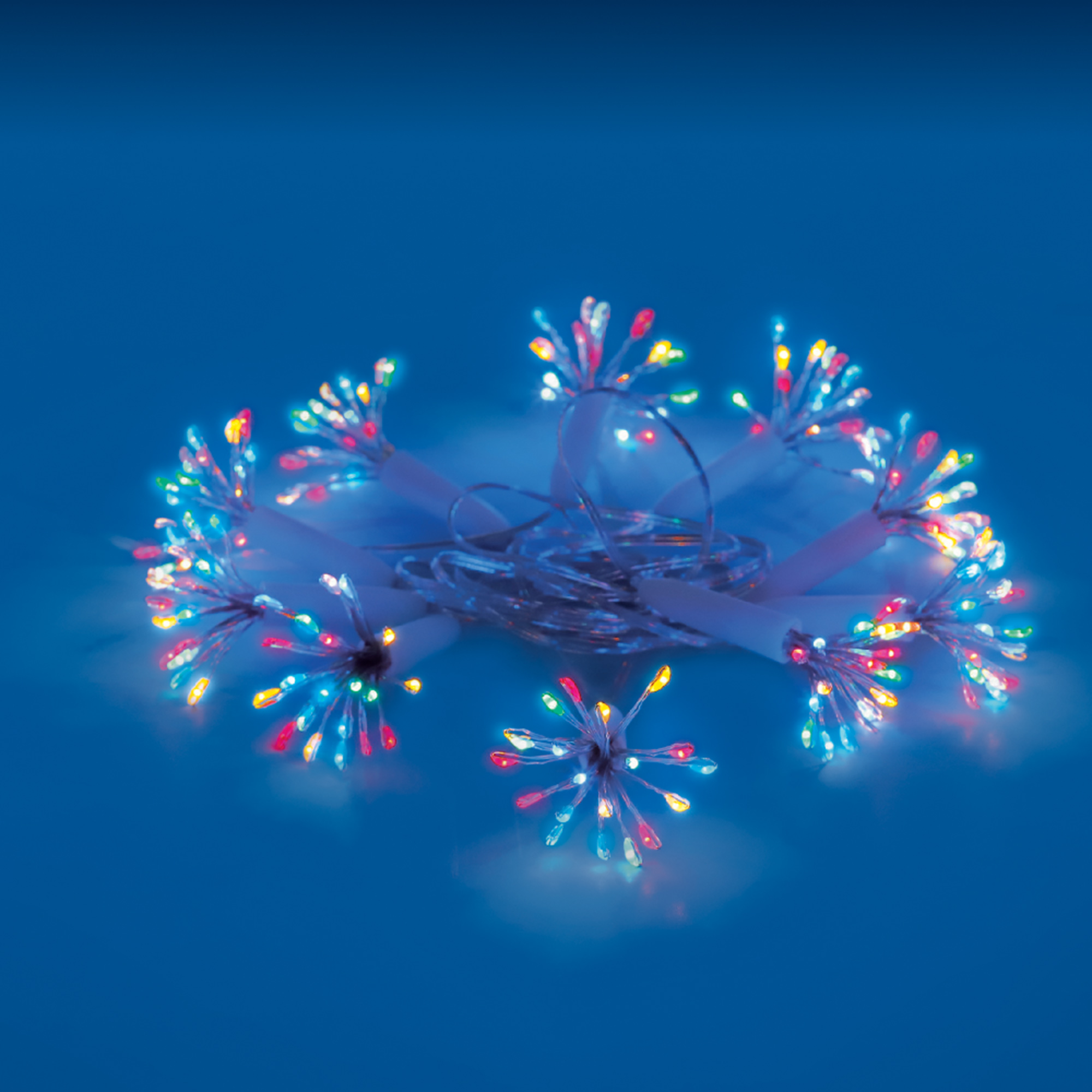 Гирлянда светодиодная Звезда 25м 200 светодиодов ULD-S0250-200/STA MULTI IP44 STARBURST Разноцветный свет Провод прозрачный