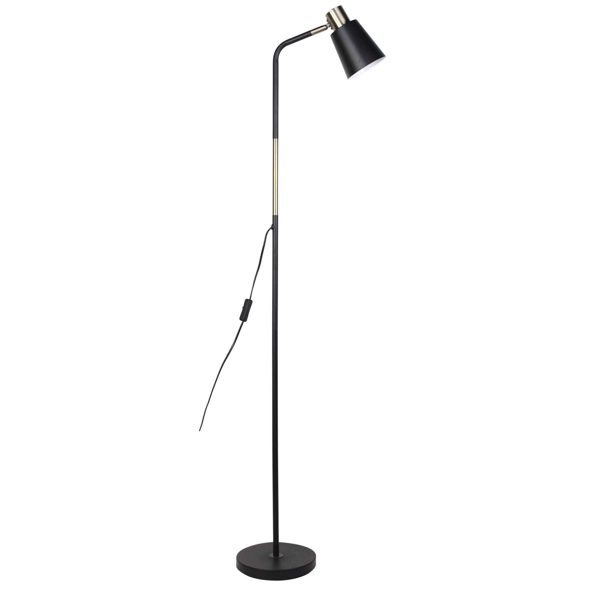 Торшер UML-T700 E27 BLACK напольный под лампу Е27 60W с регулировкой наклона Механический выключатель черный