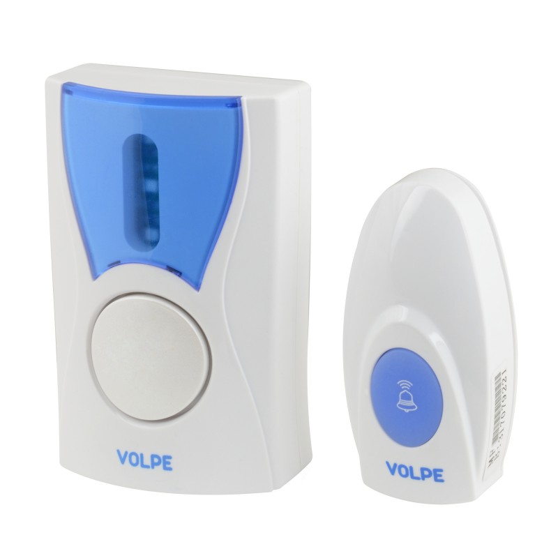 UDB-Q027 W-R1T1-16S-80M-WH Звонок беспроводной. 16 мелодий. Световая индикация. Радиус действия 80 метров. Блистерная упаковка. Белый. ТМ Volpe