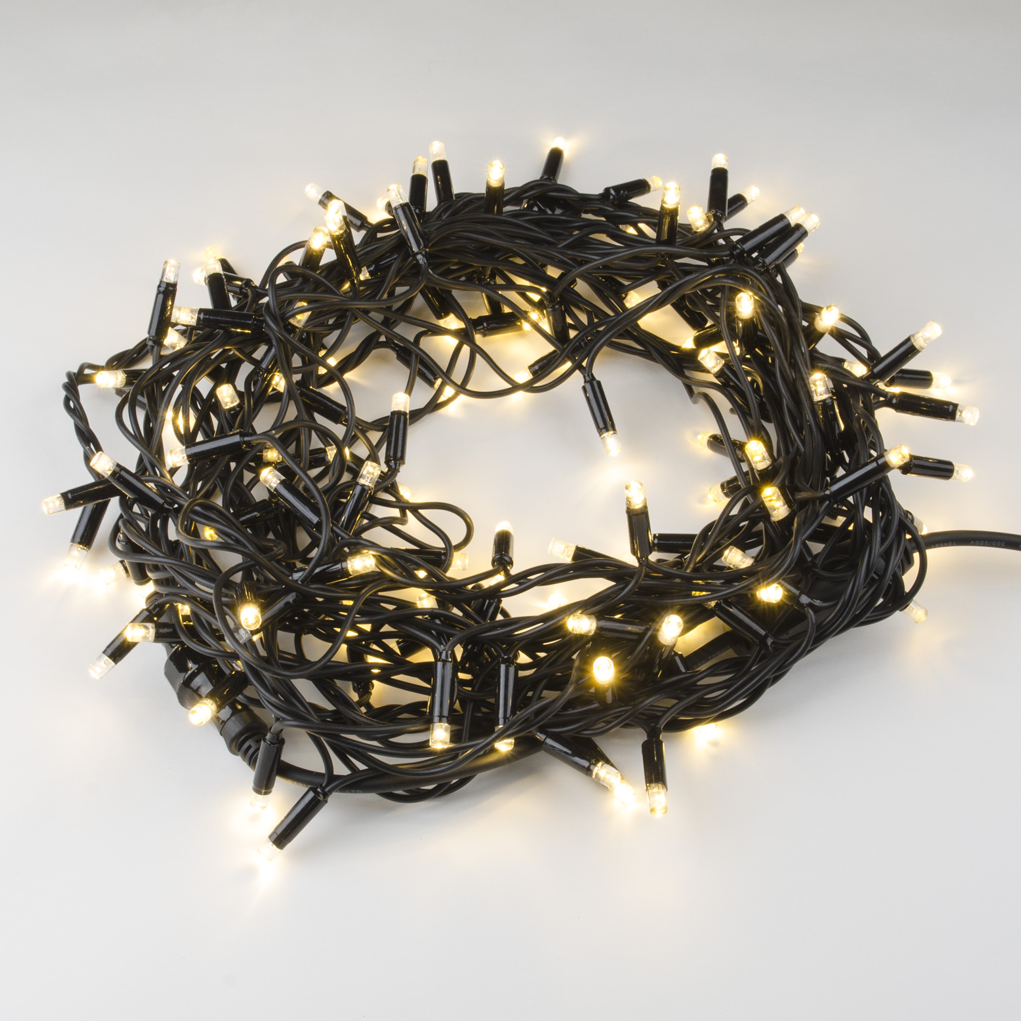 Гирлянда светодиодная с эффектом мерцания 10 м Соединяемая 120 светодиодов Теплый белый свет черный провод ULD-S1000-120/TBK WARM WHITE IP67 TM