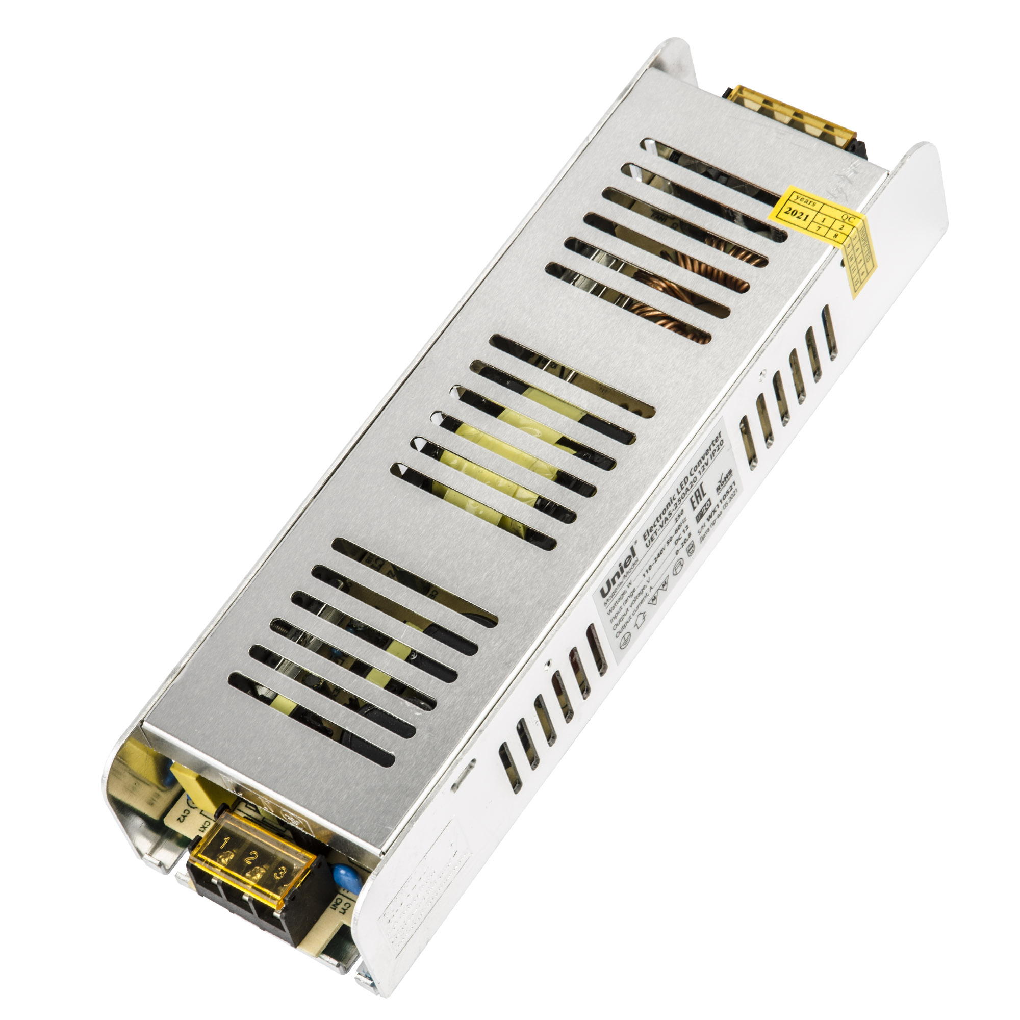 Блок питания 250Вт 12В Металлический корпус UET-VAS-250A20 12V IP20