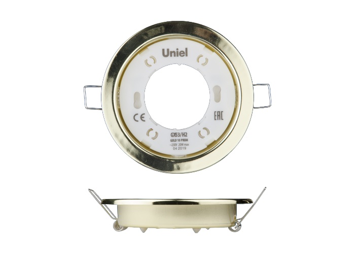 Светильник ультратонкий встраиваемый в составе    набора из 10шт GX53/H2 GOLD 10 PROM Корпус золото Картон UL-00005053 Uniel UL-00005053 Uniel