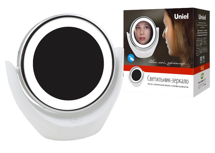 Светильник настольный — зеркало На батарейках 3AA(не в/к) Сенсорный выключатель TLD-592 White/LED/13Lm/6000K/3АА Белый
