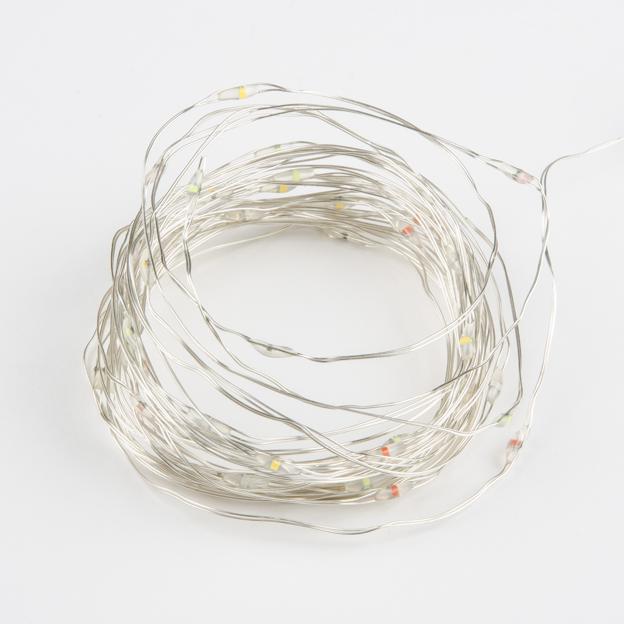 Гирлянда светодиодная на батарейках 2AA не в/к Роса 5 м 50 светодиодов Разноцветный свет Провод медный ULD-S0500-050/SCB/2AA MULTI IP20 DEW