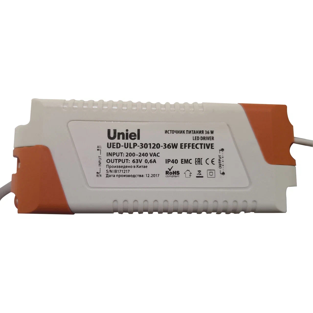 Блок питания UED-ULP-42W/Y EFFECTIVE для светодиодных панелей ULP-42W Effective UED-ULP-42W/Y EFFECTIVE