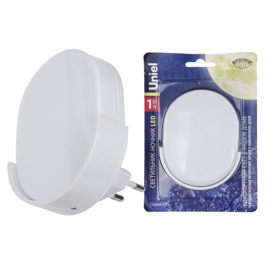 Светильник-ночник- Овал DTL-316 С фотосенсором (день-ночь) Белый