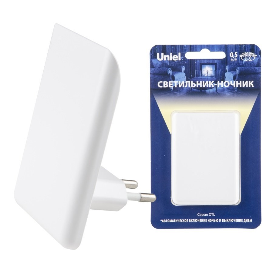Светильник-ночник-Прямоугольник-1 DTL-320 С фотосенсором (день-ночь) Белый