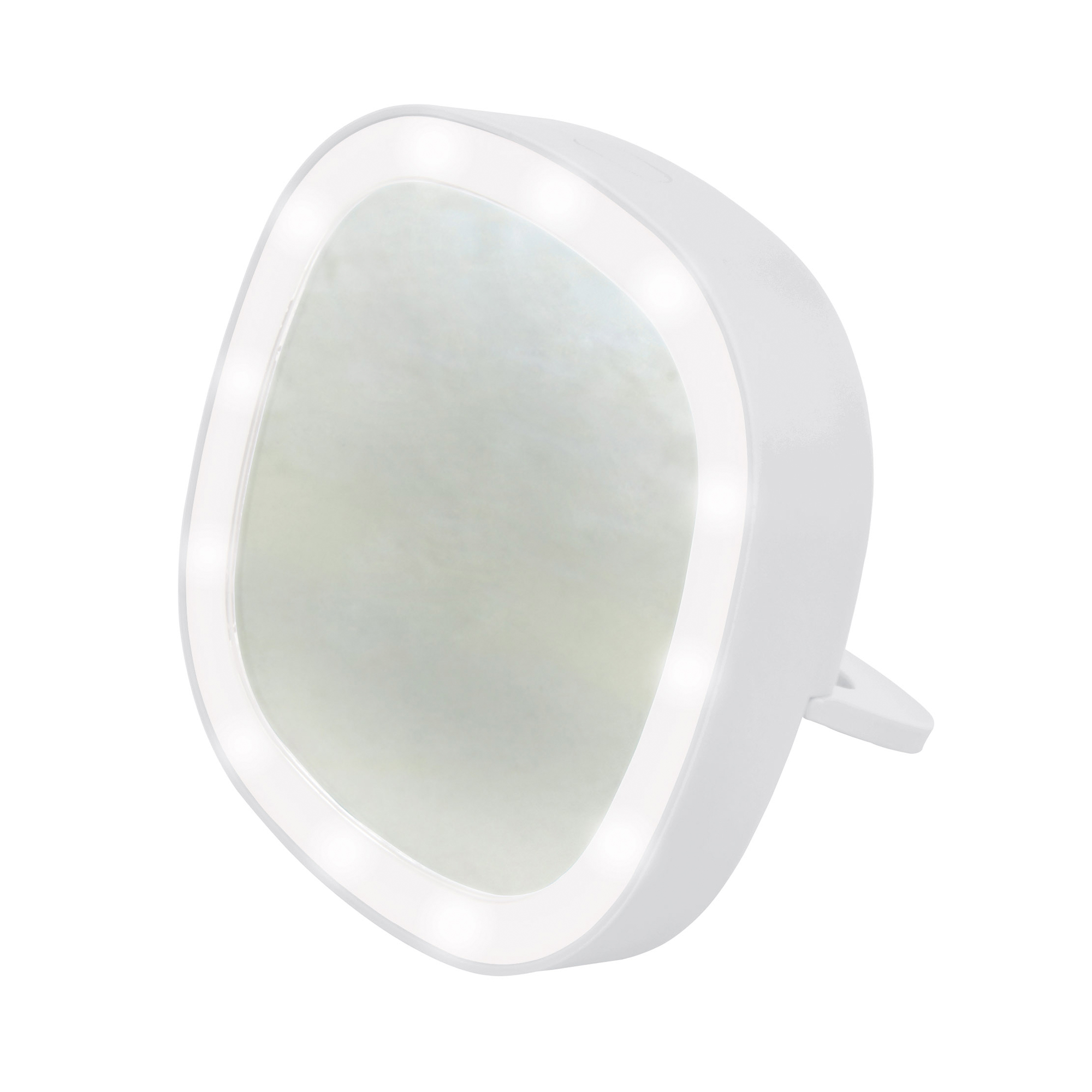 Зеркало карманное с подсветкой ULK-F71 3AAA WHITE На батарейках 3AАА (не в/к). белый