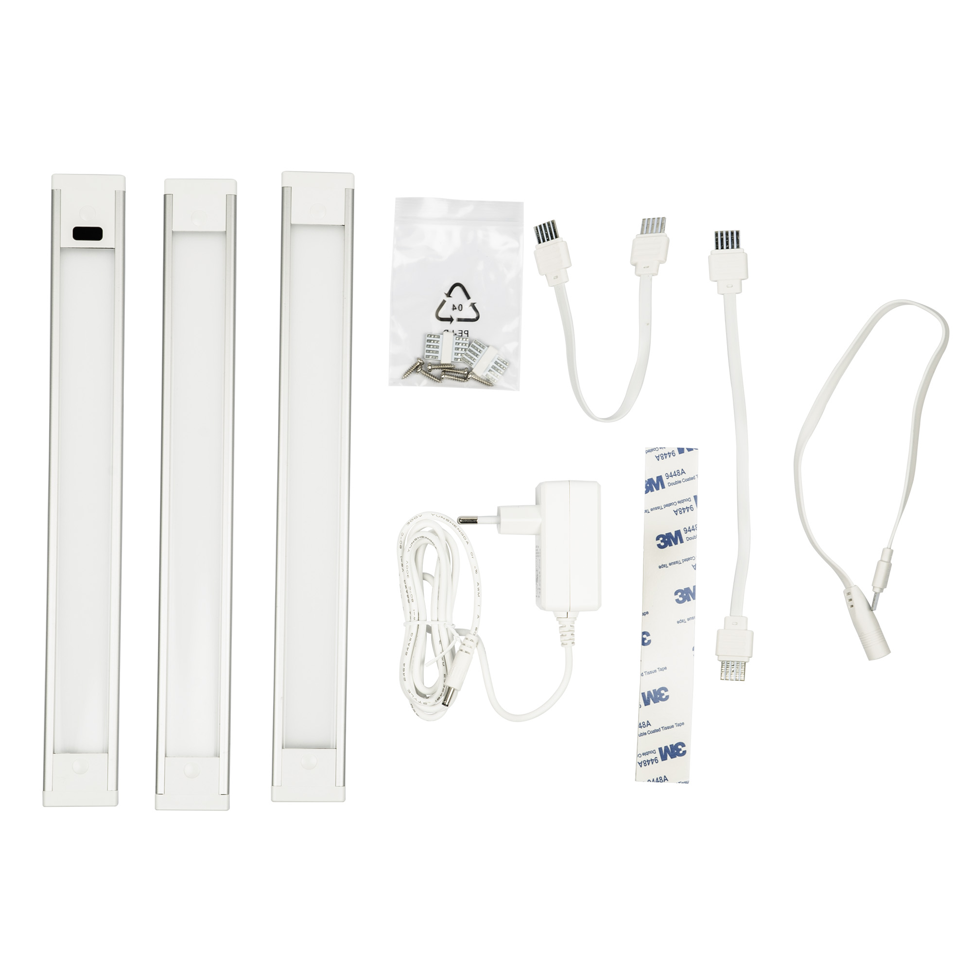 Светильники светодиодные для мебели ULM-F44-3x3W/4500K/DIM SENSOR IP20 SILVER набор из 3-х шт 300х35х6,5мм 3х150Lm