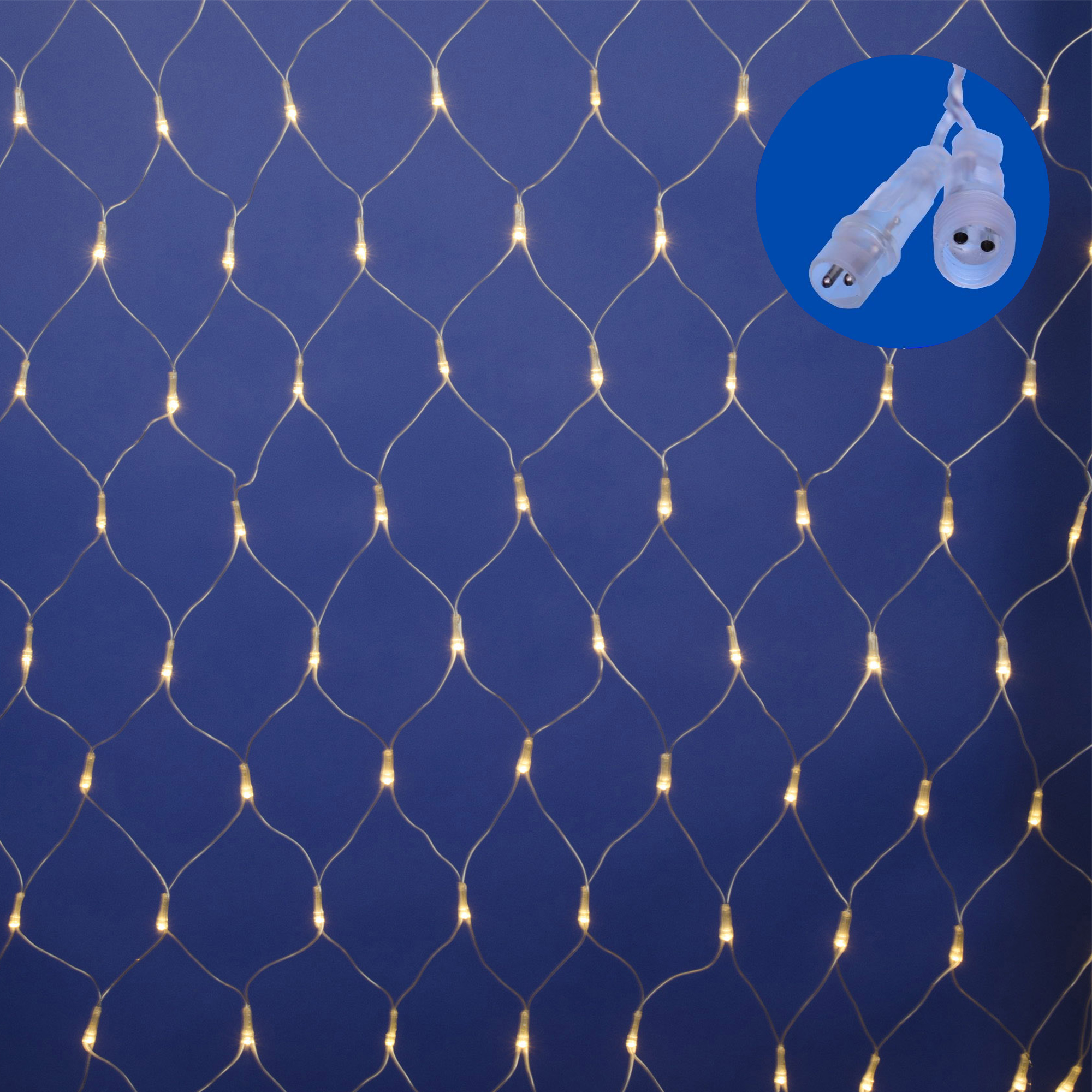 Сетка светодиодная с эффектом мерцания ULD-N1515-96/TTK WARM WHITE IP44 1,5х1,5м соединяемая 96 светодиодов теплый белый свет прозрачный провод