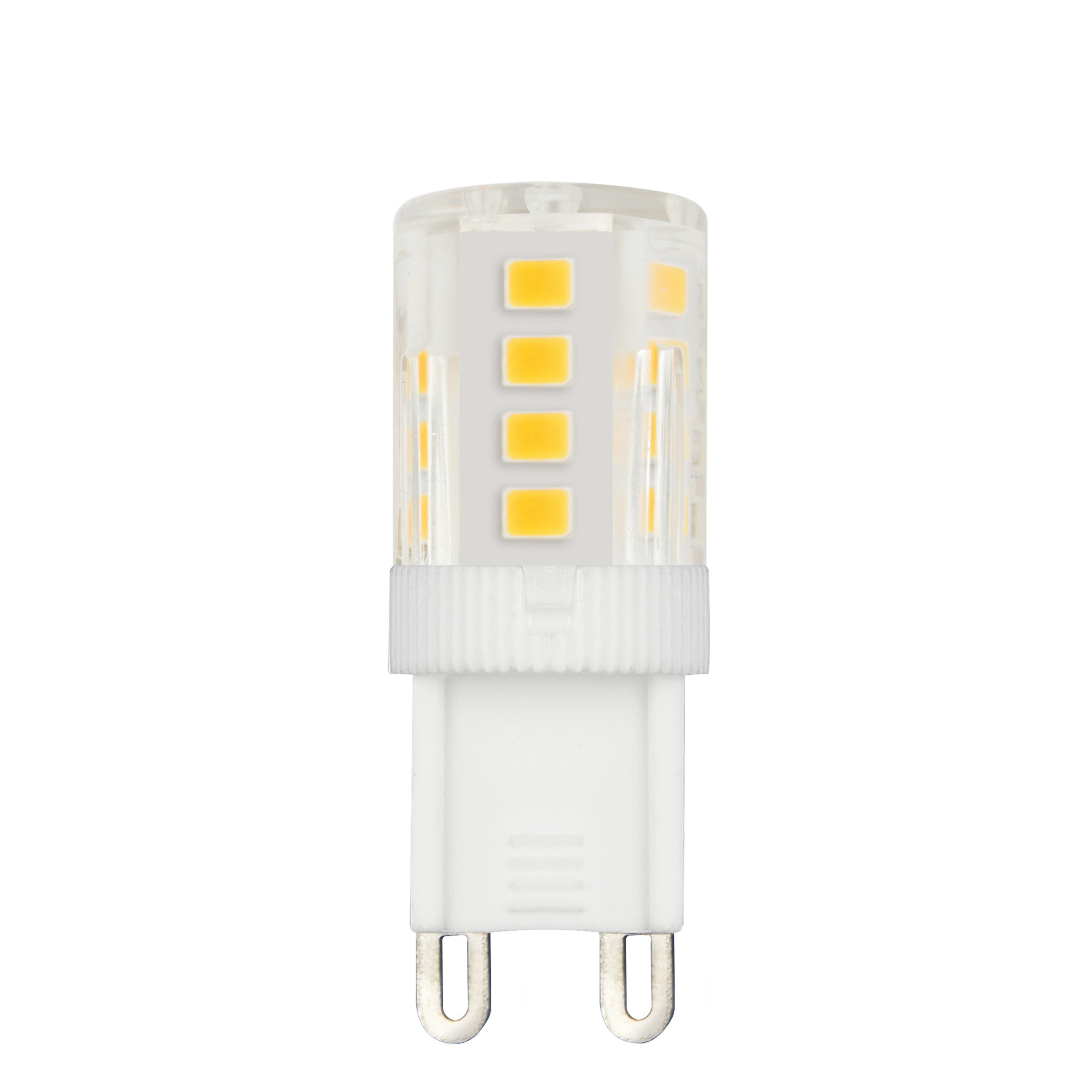 Лампа светодиодная прозрачная Теплый белый свет 3000K LED-JCD-4,5W/3000K/G9/CL/SLS