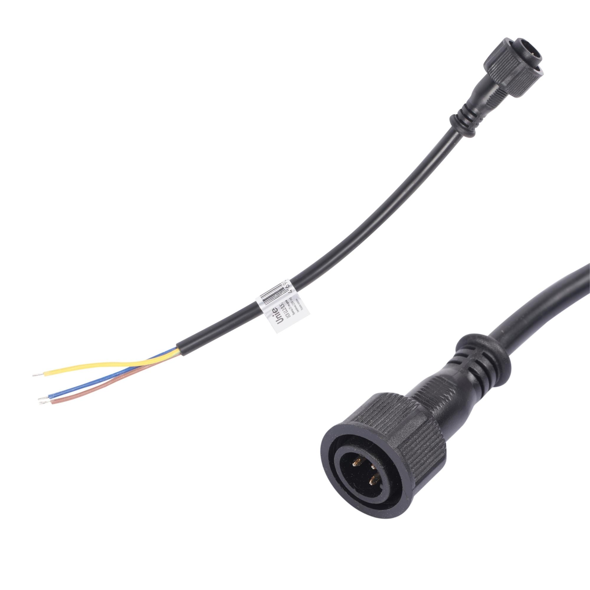 "Провод, 25см, для подключения линейных прожекторов 220V серии L52, L53. Разъем ""папа"" UCX-LL2/L52-0.25M/M7 220V BLACK "