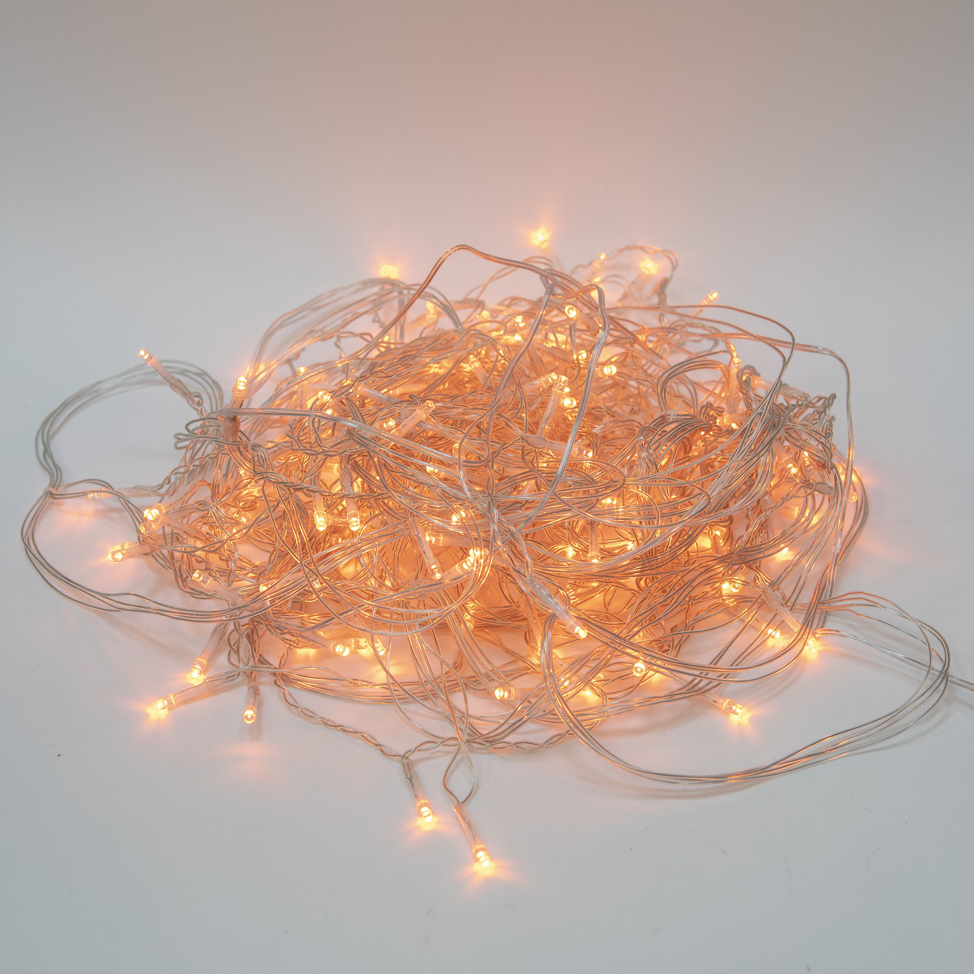 Бахрома светодиодная с эффектом мерцания 12м соединяемая 195 светодиодов янтарный свет прозрачный провод ULD-B12006-195/TTK AMBER IP44