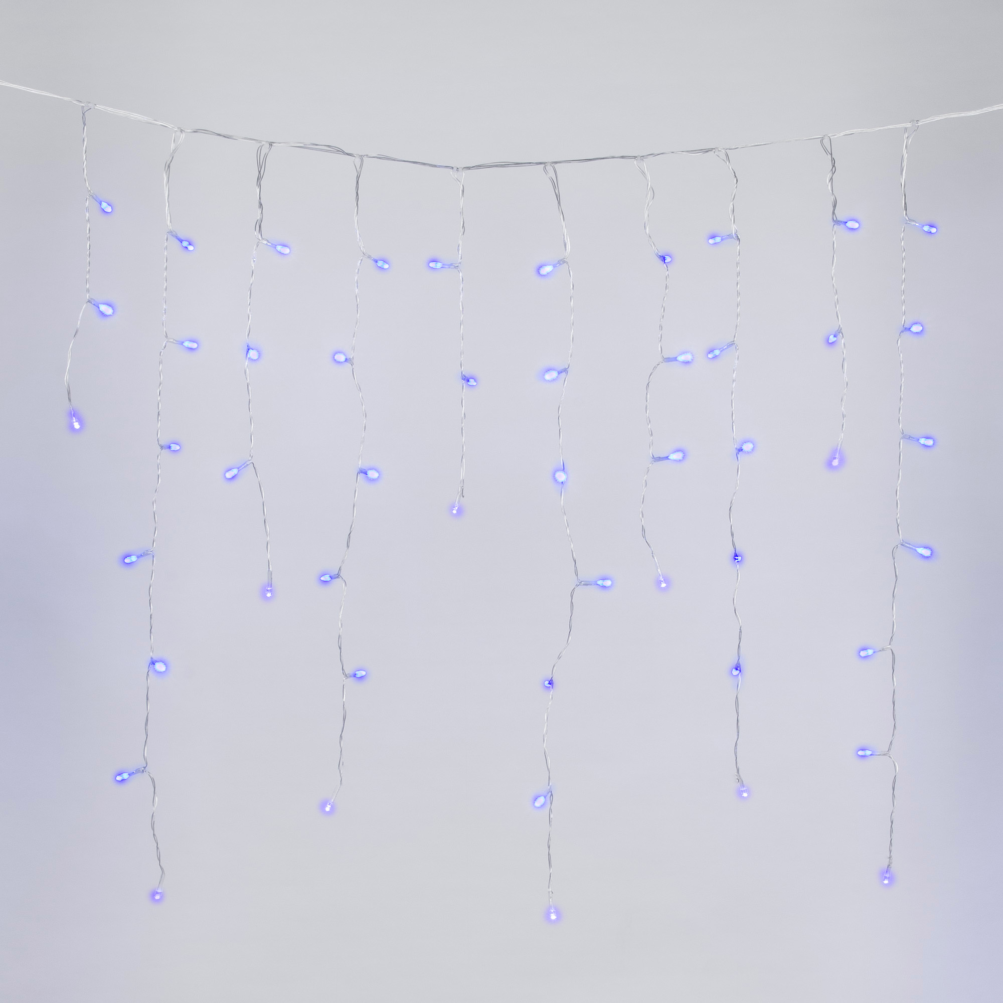 Бахрома светодиодная со статическим свечением 6м Соединяемая 200 светодиодов Синий свет Провод прозрачный ULD-B6007-200/STK BLUE IP44  ТМ Uniel