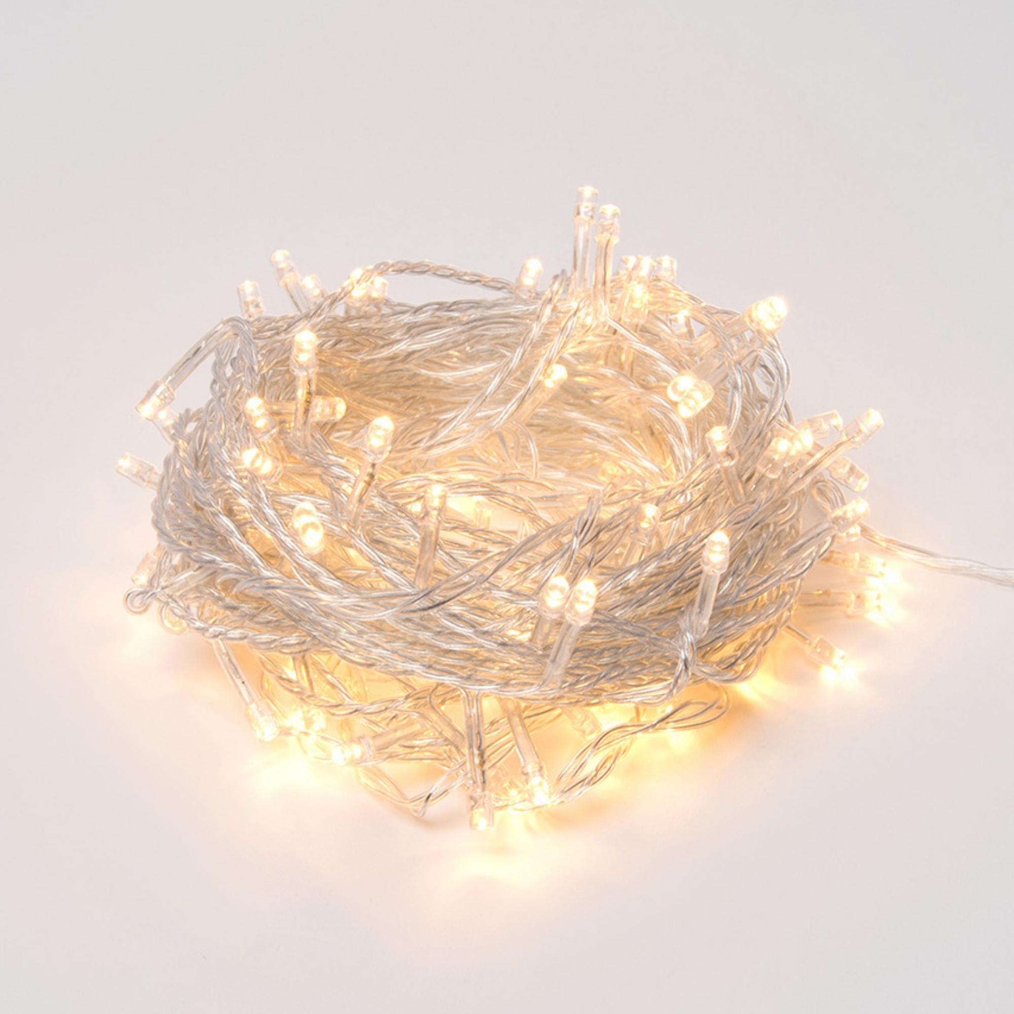 Гирлянда светодиодная 25 м Соединяемая 225 светодиодов теплый прозрачный провод ULD-S2500-225/STK WARM WHITE IP20