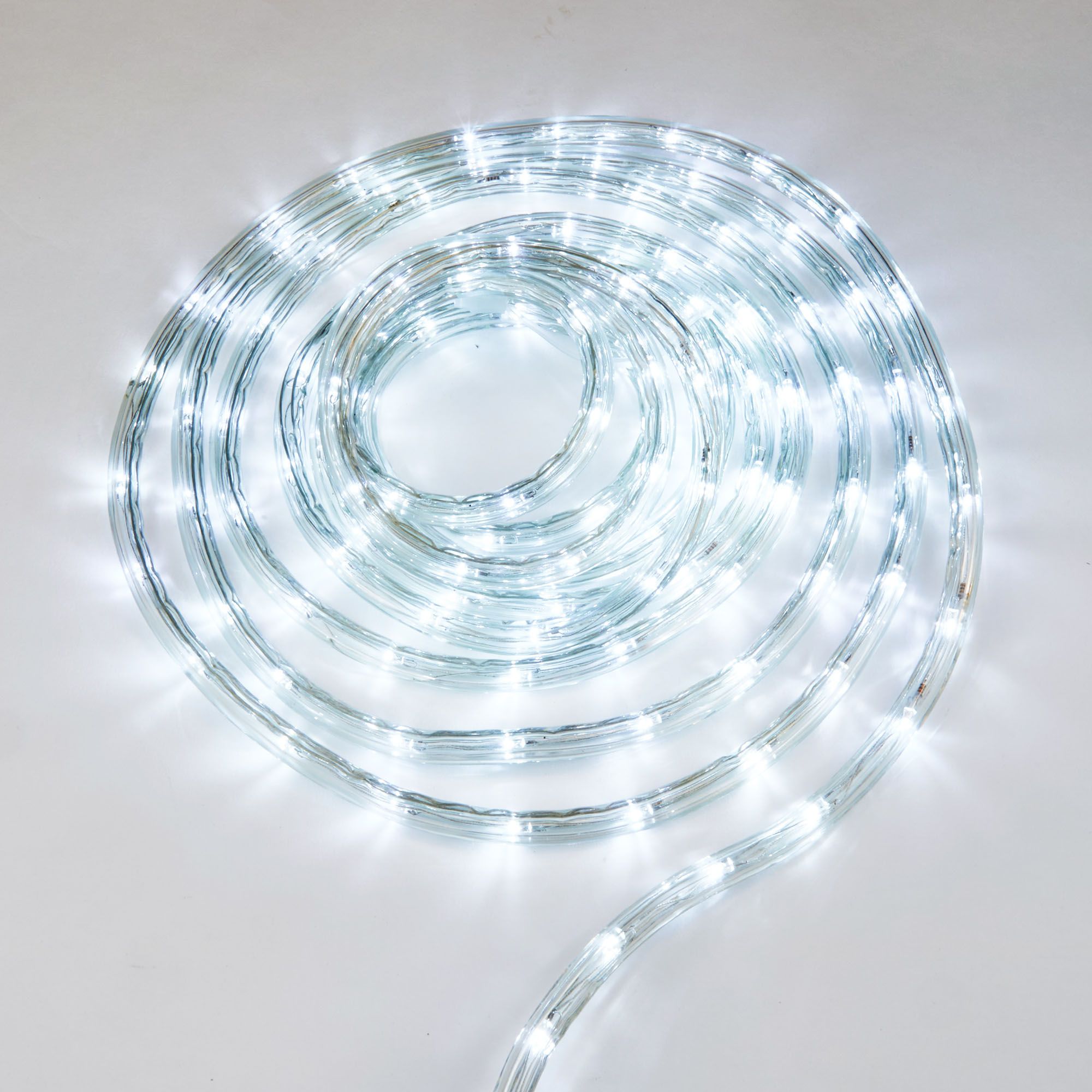 Гирлянда светодиодная Дюралайт 15м Коннектор в комплекте Белый свет Провод черный ТМ Uniel ULD-D50 15M/С08 IP44 WHITE