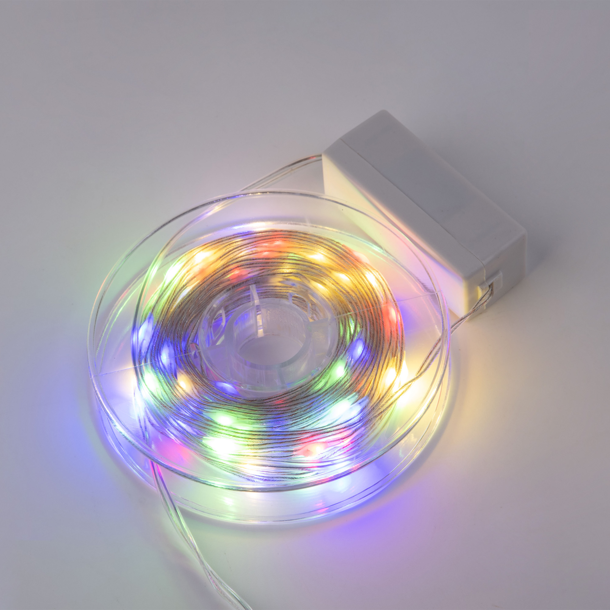 Гирлянда светодиодная Полоса 10 м 100 светодиодов Разноцветный свет прозрачный провод ULD-S1000-100/DTA MULTI IP20 DEW BAND ТМ