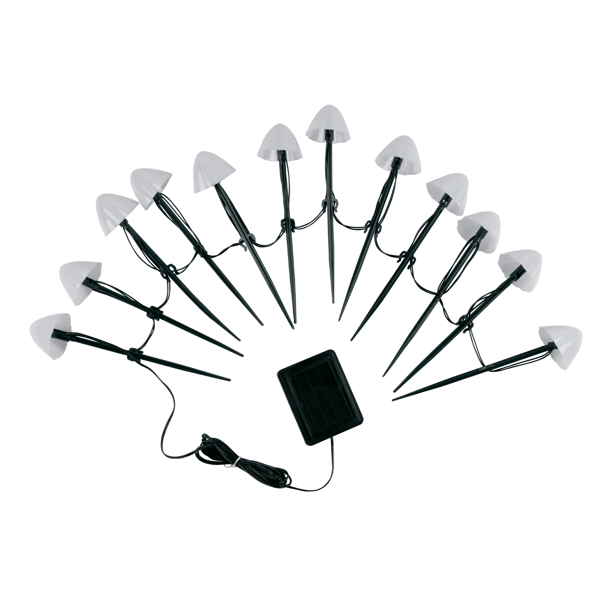 Светильник садовый на солнечной батарее Разноцветные грибы в комплекте из 12 штук 12 светодиодов Разноцветный свет 1xАA Ni-Mh аккумулятор в комплекте IP44 USL-S-830/PM020 MULTICOLOR MUSHROOMS SET12