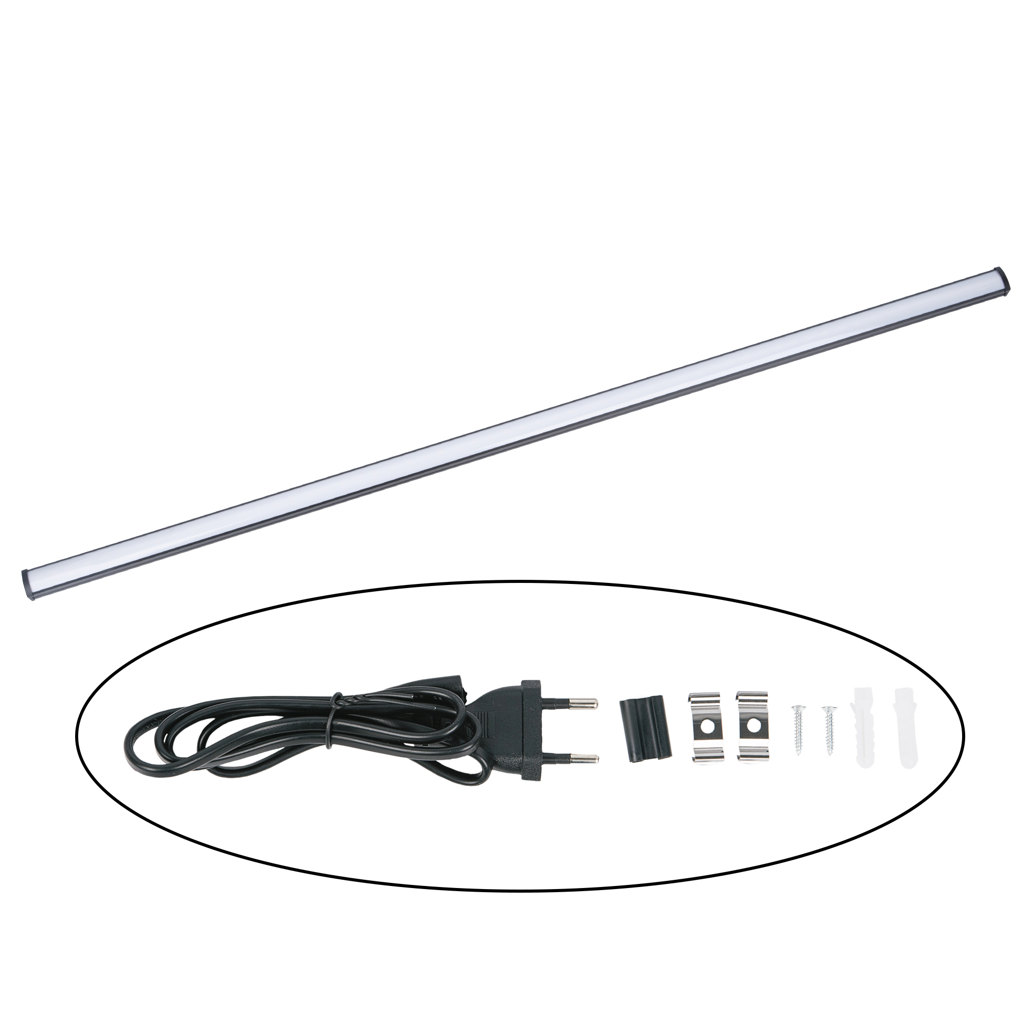 Светильник линейный светодиодный аналог Т5 14 Вт 230В Кабель 0,9м с вилкой и крепление в комплекте Белый свет 4000K Корпус черный TM Volpe ULI-Q951 14W/4000K IP20 BLACK