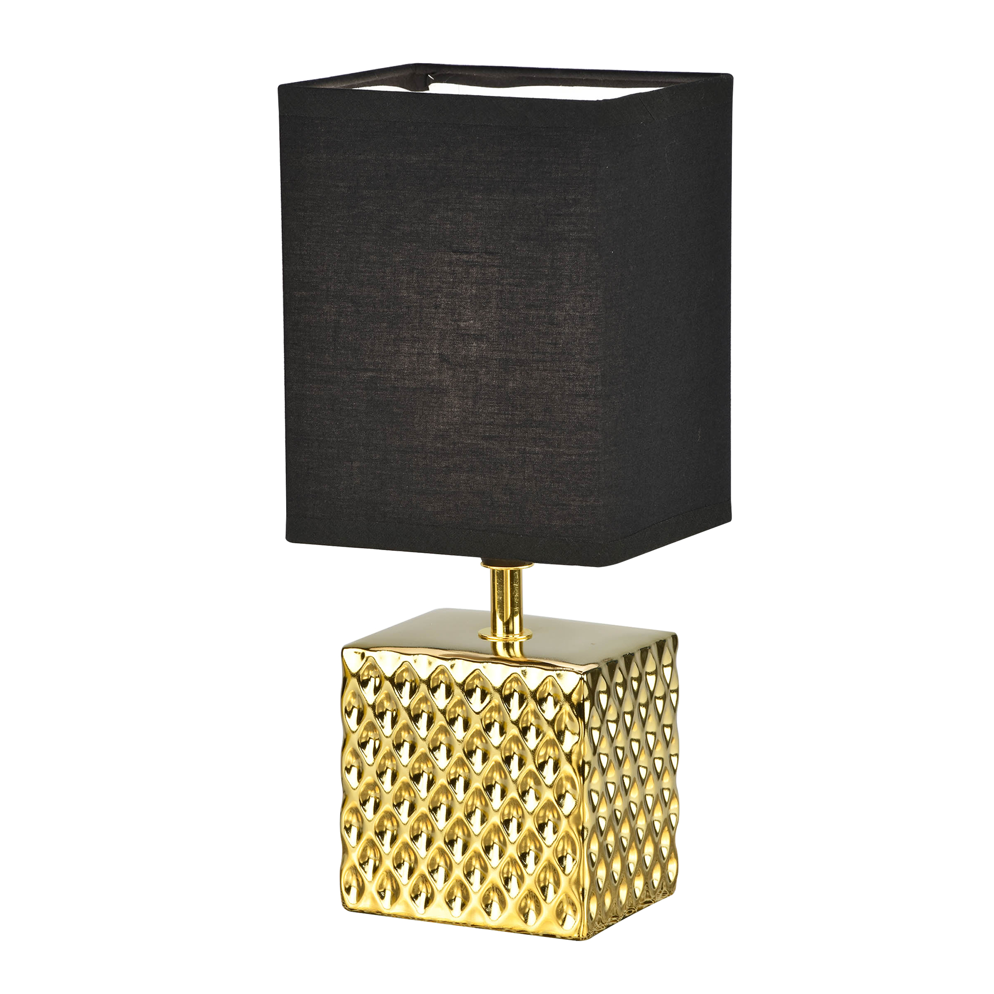 Cветильник настольный декоративный под лампу Е14 40W Механический выключатель Золотой/Черный ТМ UML-B306 E14 GOLD/BLACK