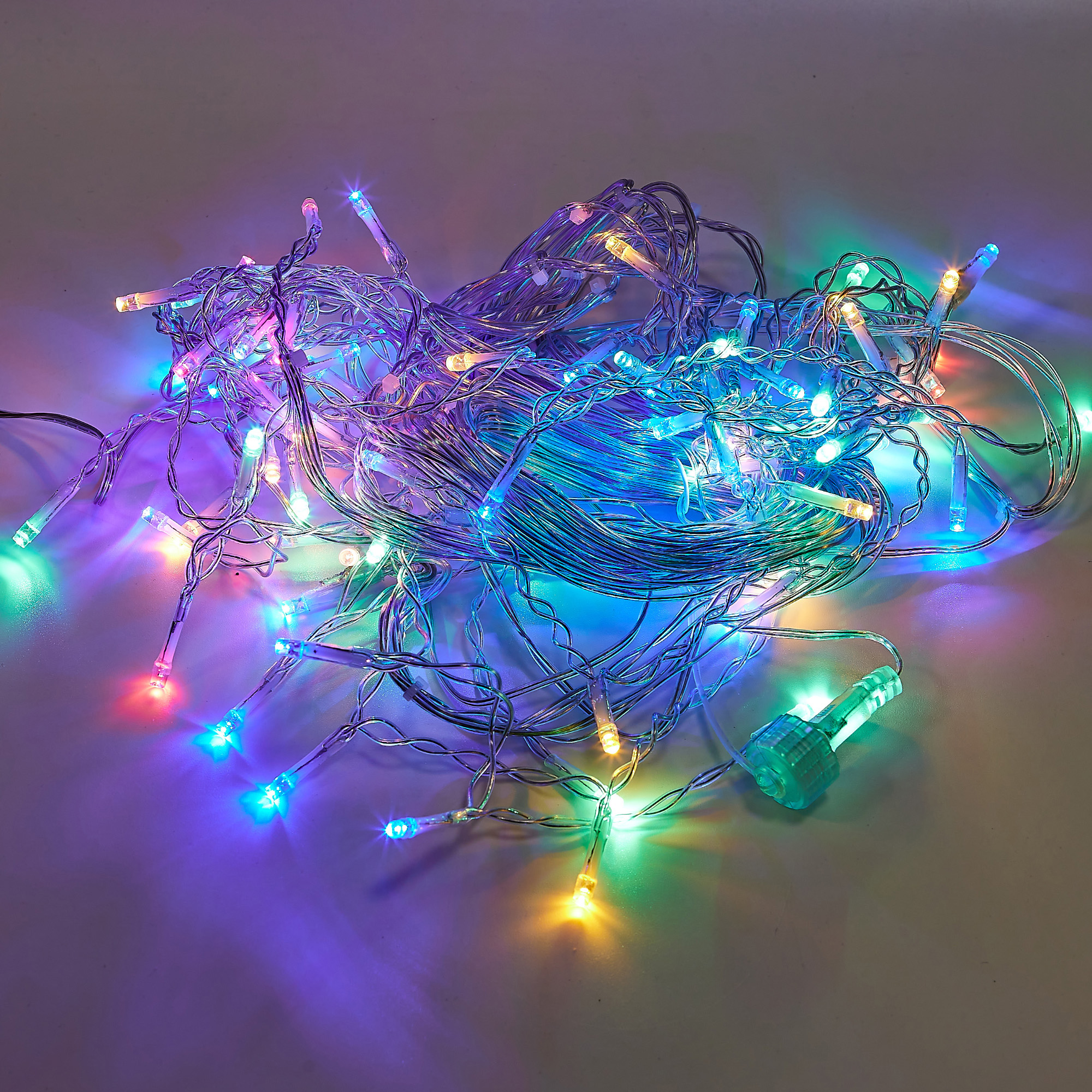 Бахрома светодиодная с эффектом мерцания 50м соединяемая 440 светодиодов красный, синий, желтый, зеленый свет прозрачный провод ULD-B50006-880/TTK MULTI IP44