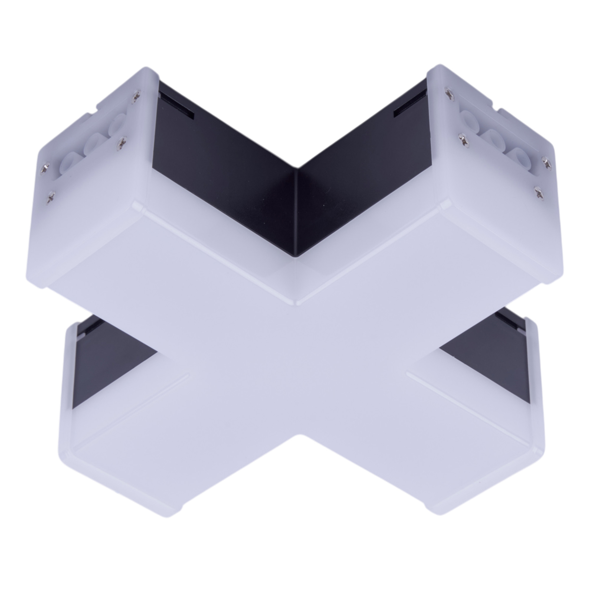 Светильник светодиодный  X-образный. Белый свет (6500K). 1200Лм. Алюминий. Корпус черный ULO-N11X-12W/6500K IP40 BLACK