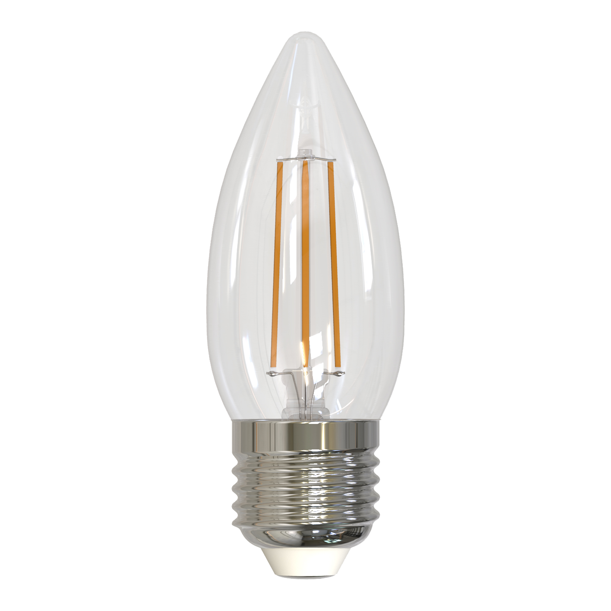 Лампа светодиодная диммируемая LED-C35-5W/NW/E27/CL/DIM GLA01TR форма свеча, прозрачная Air белый свет (4000K) картон ТМ