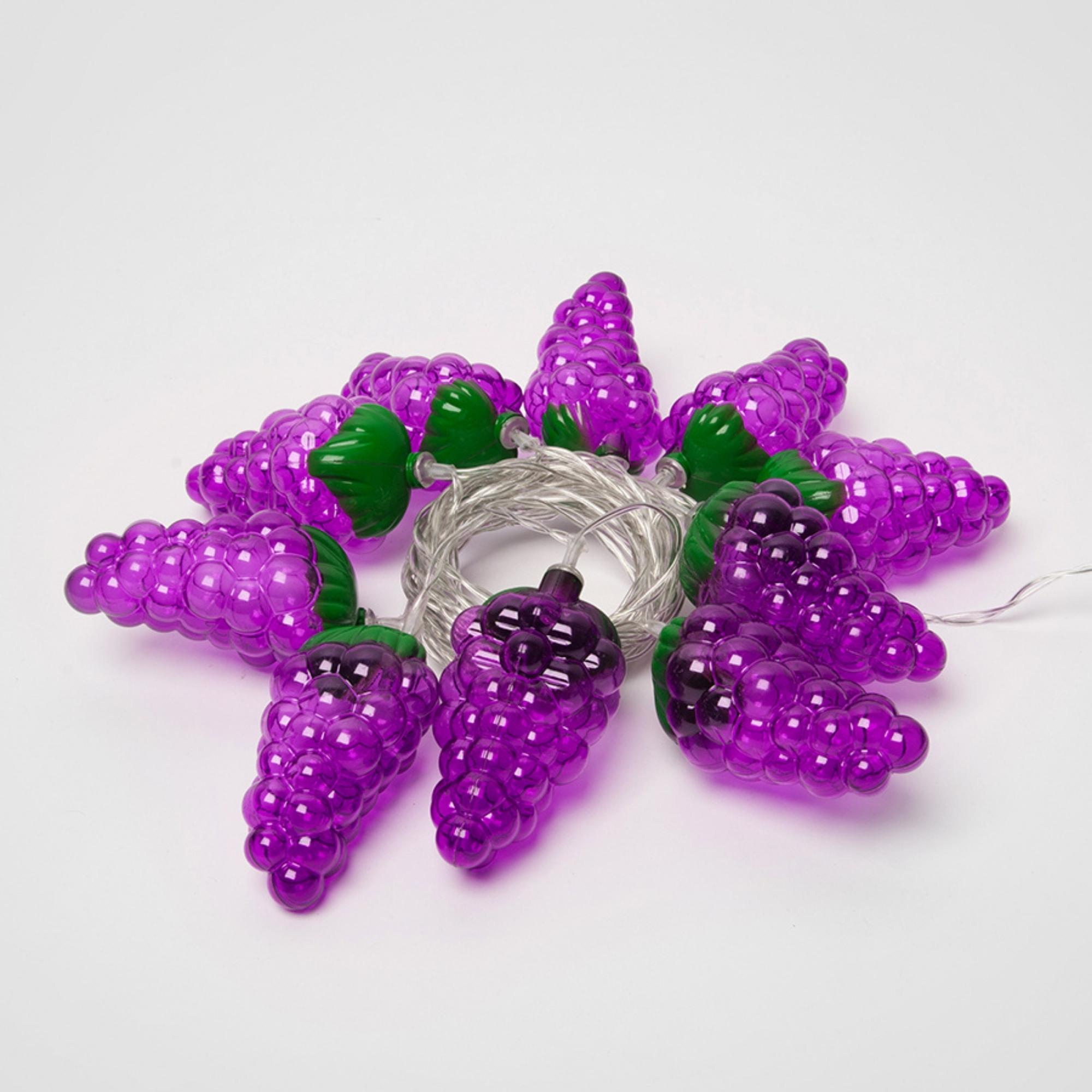 Гирлянда светодиодная на батарейках 2AA не в/к Виноград 4 м 10 светодиодов прозрачный провод ULD-S0400-010/STB/2AA WHITE IP20 GRAPES