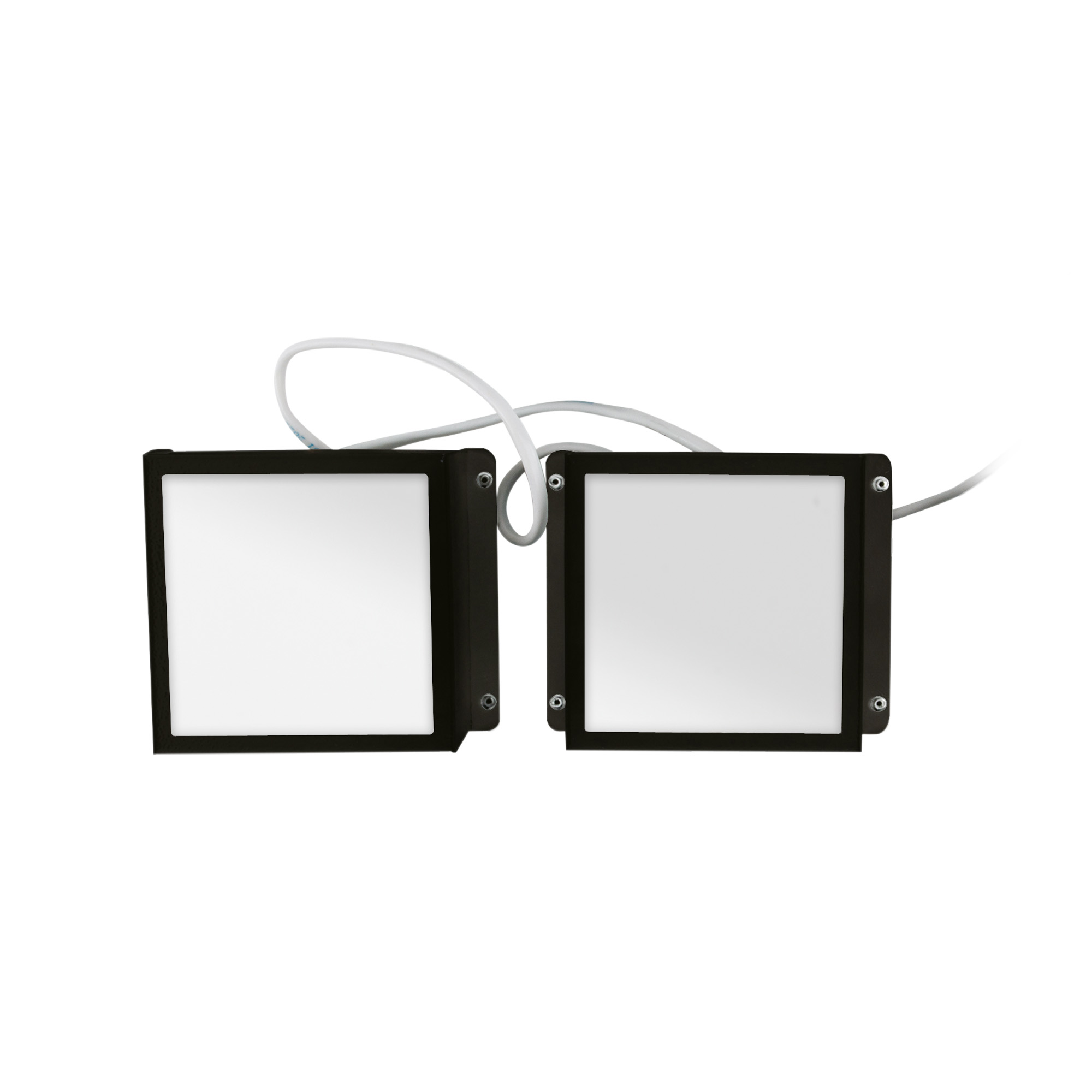 Светильники светодиодные потолочные встраиваемые с БАП Грильято 14 Вт для ячеек 100х100мм комплект из 2 штук белый свет 4000К черный в комплекте с источниклм питания ULP-1010 14W/4000K/EMG IP40 GRILYATO OPAL BLACK KIT02