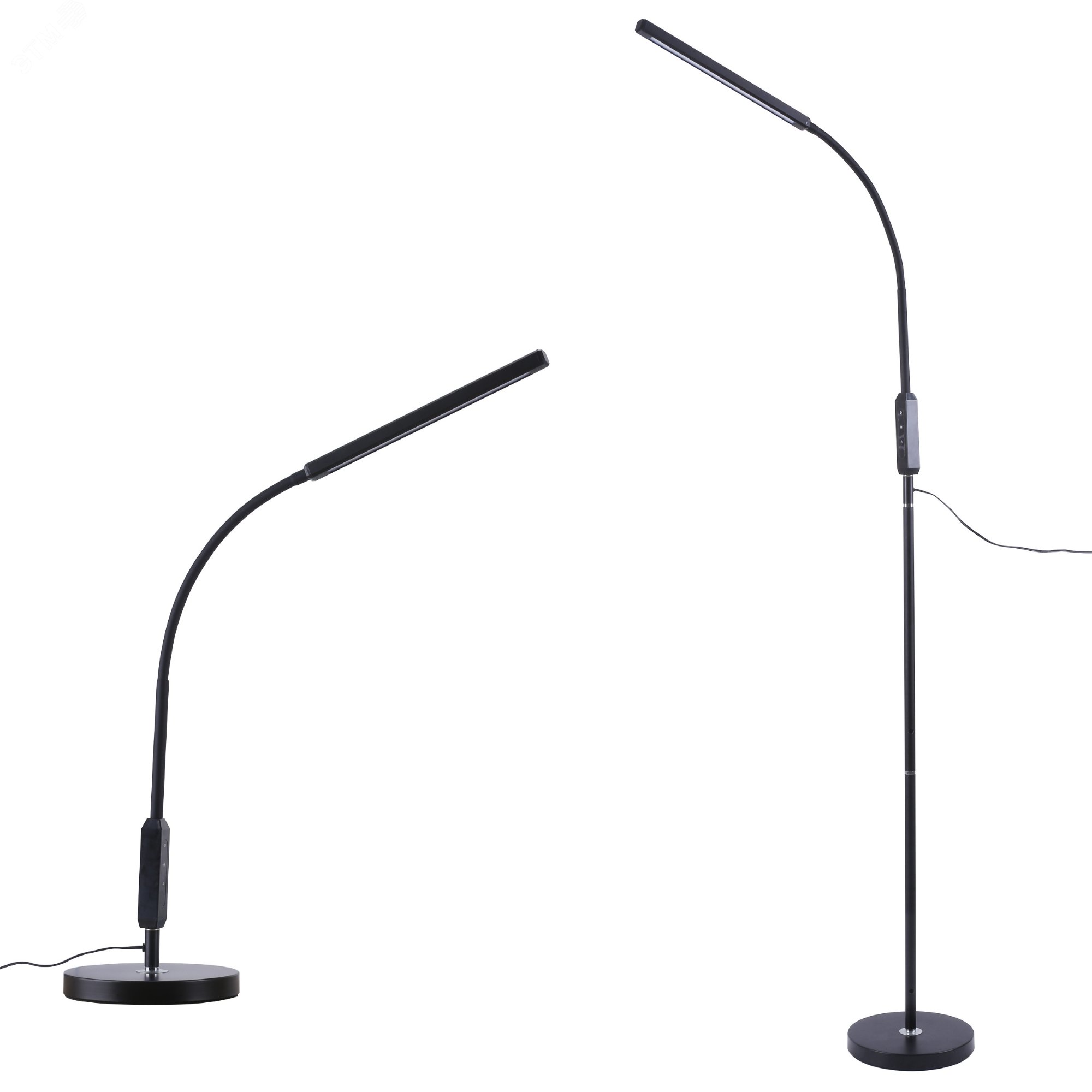 Изображение товара Торшер UЛм-T619 10W/3000-6500K/DIM BLACK напольный светодиодный 10W с регулировкой наклона Сенсорный выключатель Диммер черный (шт)
