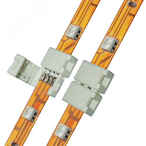 Клемма соединительная для светодиодных лент 5050 RGB, 4 контакта, IP20, цвет белый, 20 штук в пакете - фото 1