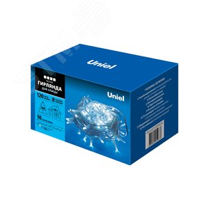 Гирлянда светодиодная с контроллером 120 светодиодов 10 м белая IP67 белый провод ULD-S1000-120/DWA WHITE IP67 - фото 1