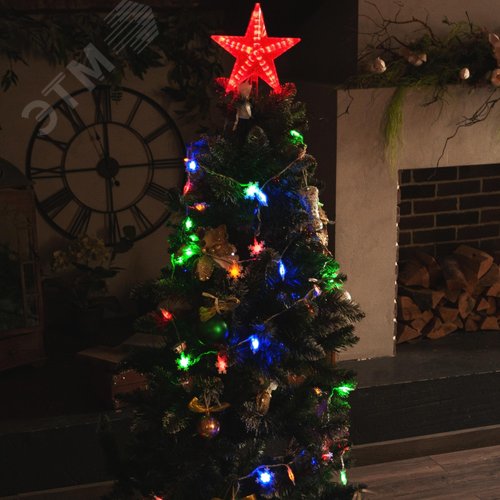 Гирлянда светодиодная с контроллером Снежинки-3 50 светодиодов 7 м разноцветная IP20 прозрачный провод ULD-S0700-050/DTA MULTI IP20 SNOWFLAKES-3 - фото 6