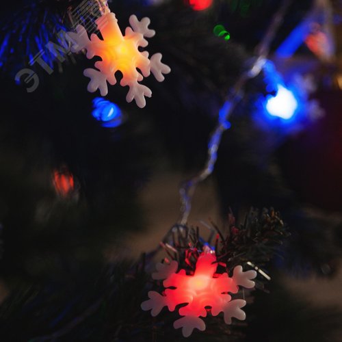 Гирлянда светодиодная с контроллером Снежинки-3 50 светодиодов 7 м разноцветная IP20 прозрачный провод ULD-S0700-050/DTA MULTI IP20 SNOWFLAKES-3 - фото 8