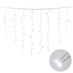 Бахрома светодиодная с контроллером 200 светодиодов 3 м белый IP20 прозрачный провод ULD-B3010-200/DTA WHITE IP20 - фото 5