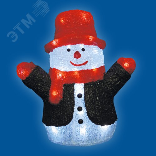 Фигура светодиодная Снеговик 24 светодиода 27x17x30 см цвет свечения-белый IP20 ULD-M2730-024/STA WHITE IP20 SNOWMAN - фото 2