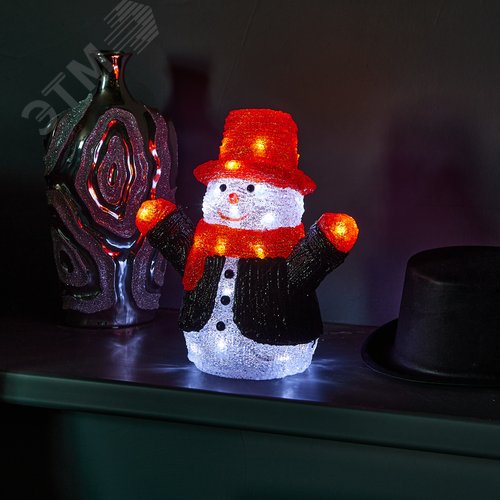 Фигура светодиодная Снеговик 24 светодиода 27x17x30 см цвет свечения-белый IP20 ULD-M2730-024/STA WHITE IP20 SNOWMAN - фото 8