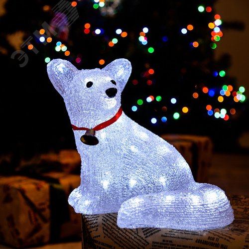 Фигура светодиодная Лисенок 32 светодиода 32,5x22x25 см белый цвет свечения IP20 ULD-M3225-032/STA WHITE IP20 FOX - фото 7