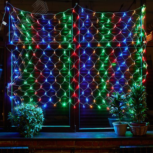 Сетка светодиодная с контроллером 240 светодиодов 2.5х2 м разноцветная IP20 прозрачный провод ULD-N2520-240/DTA MULTI IP20 - фото 5