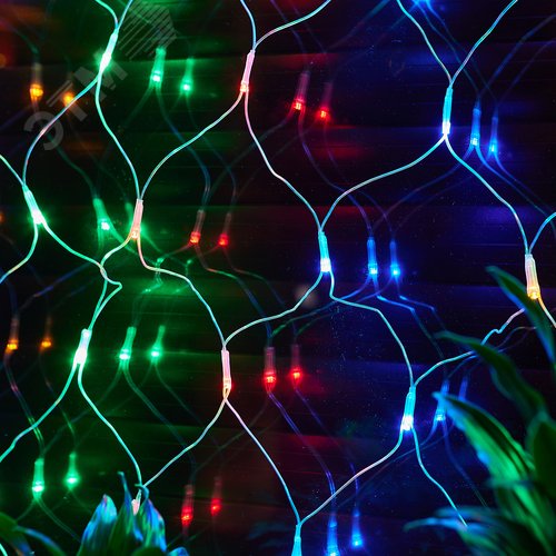 Сетка светодиодная с контроллером 240 светодиодов 2.5х2 м разноцветная IP20 прозрачный провод ULD-N2520-240/DTA MULTI IP20 - фото 8