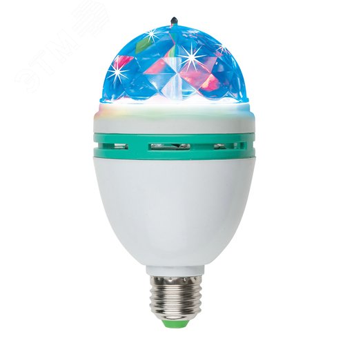 Светильник-Проектор светодиодный ULI-Q301 Серия DISCO, многоцветный ТМ VOLPE Работа от сети 220В Для установки в электропатрон E27 Цвет корпуса - белый - фото 2