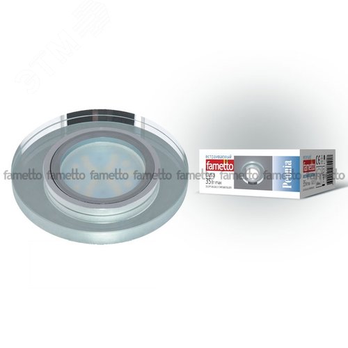 Светильник декоративный встраиваемый 'Peonia''. Без лампы, цоколь GU5.3. Основание металл, цвет хром. Отделка стекло, цвет серебро. DLS-P106 GU5.3 CHROME/SILVER - фото 3