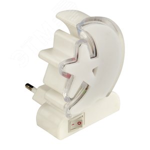 Изображение товара Светильник-ночник. Без выключателя месяц со звездочкой Блистер DTL-301-Месяц со звездочкой/RGB/4LED/0,5W (шт)