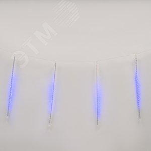 Гирлянда Занавес светодиодный фигурный Падающие звезды соединяемый 2,4х0,3м 8 подвесов 144 светодиода синий свет прозрачный провод ULD-E2403-144/DTK BLUE IP44 METEOR - фото 2