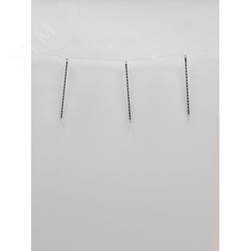 Гирлянда Занавес светодиодный фигурный Падающие звезды соединяемый 2,4х0,5м 8 подвесов 240 светодиодов прозрачный провод ULD-E2405-240/DTK WHITE IP44 METEOR - фото 3